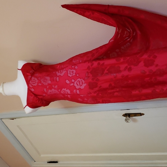 Vintage red slit ♥ Victoria's secret floral gown. Gold label - Picture 7 of 11